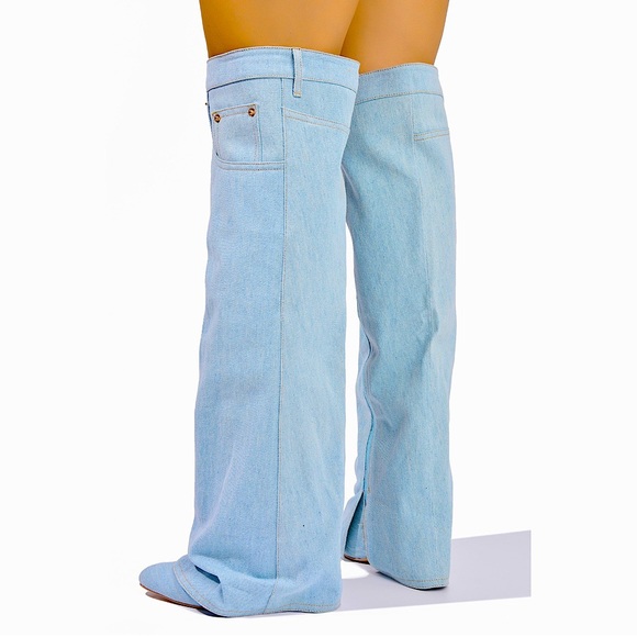 Falkon Denim Wedge Boots - Picture 6 of 6